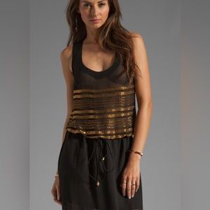 Karina Grimaldi gold seed, bead design, dress